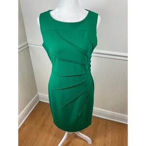 Calvin Klein Melodie Green Knit Dress Sleeveless Career‎ Cocktail Women Size 6